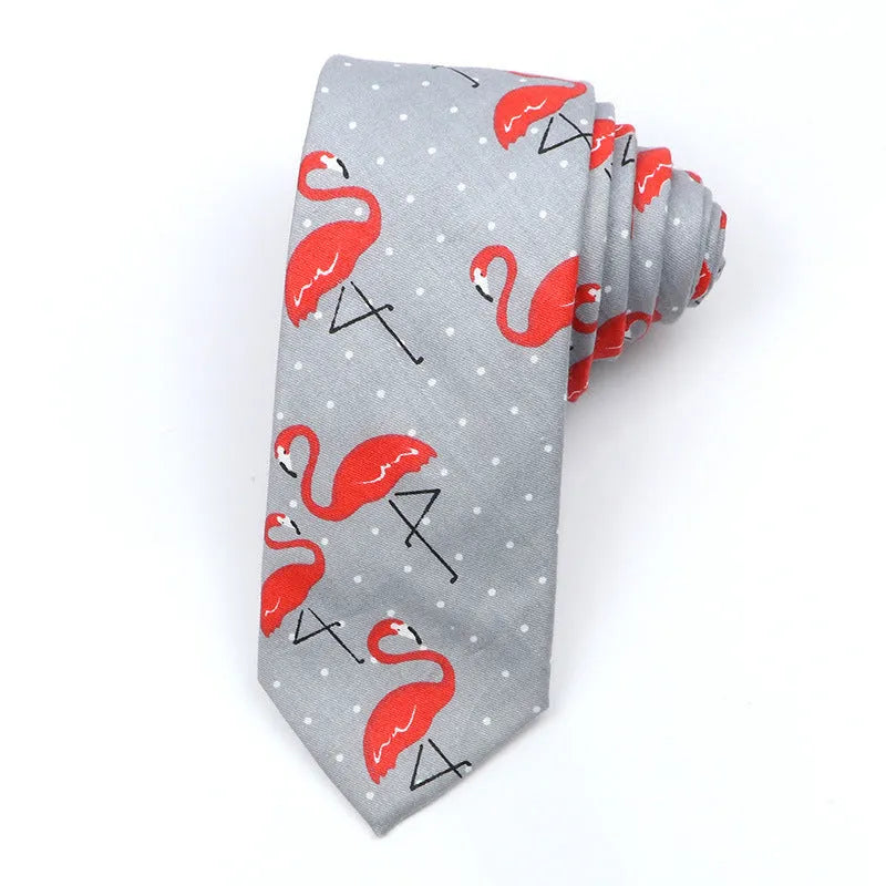Narrow Korean style cotton bow tie with cartoon print pattern in various colour options