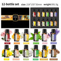 Boxed water-soluble aromatherapy essential oil set with multiple fragrance bottles