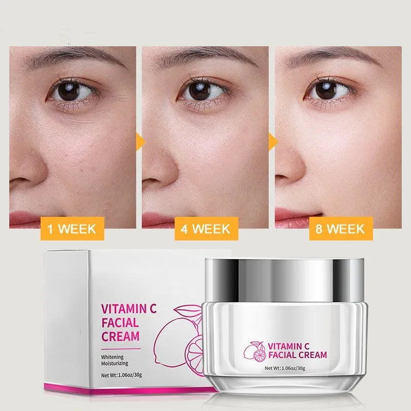 30g Vitamin C face cream in compact jar for universal skin types