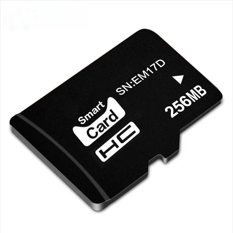 256MB TF series memory card measuring 11x15x1mm for MP3 and MP4 devices in packaging