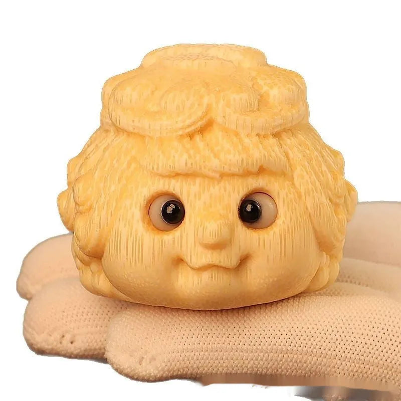 Solid bamboo golden toad princess ornament measuring 5.0 units in cute style
