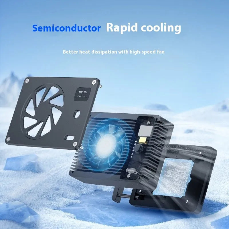 Black aluminium alloy computer cooling fan with radiator measuring 89mm x 52mm