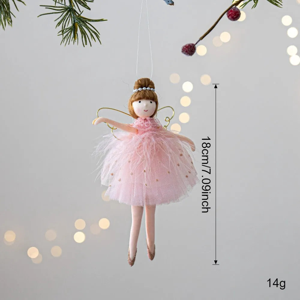 Pink and white cloth plush ballet girl angel doll pendant with modern simplicity styling