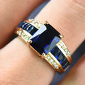 Personalised zinc alloy ring with diamond treatment in three colour variations for men and women
