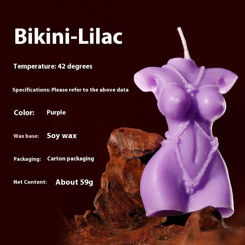 Low temperature soy wax sensual candle in rose red, spring pink, and lilac purple colours for body massage