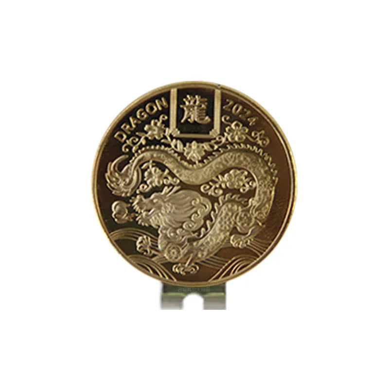 Zinc alloy hat clip with creative metal craft patterns for golf accessories