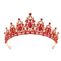 Baroque style bride wedding crown headdress with crystal rhinestones on alloy frame in silver or KC gold colours.