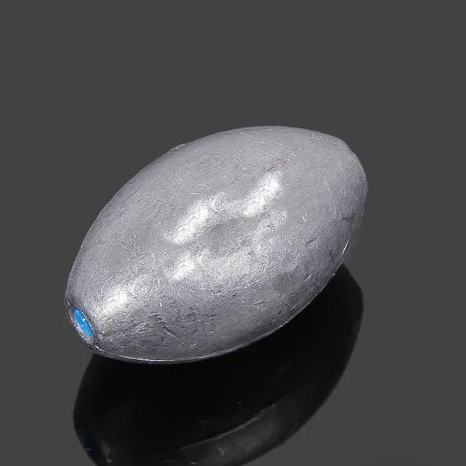 Tongxin rugby-shaped fishing sinker with scale pattern and plastic core in various weights