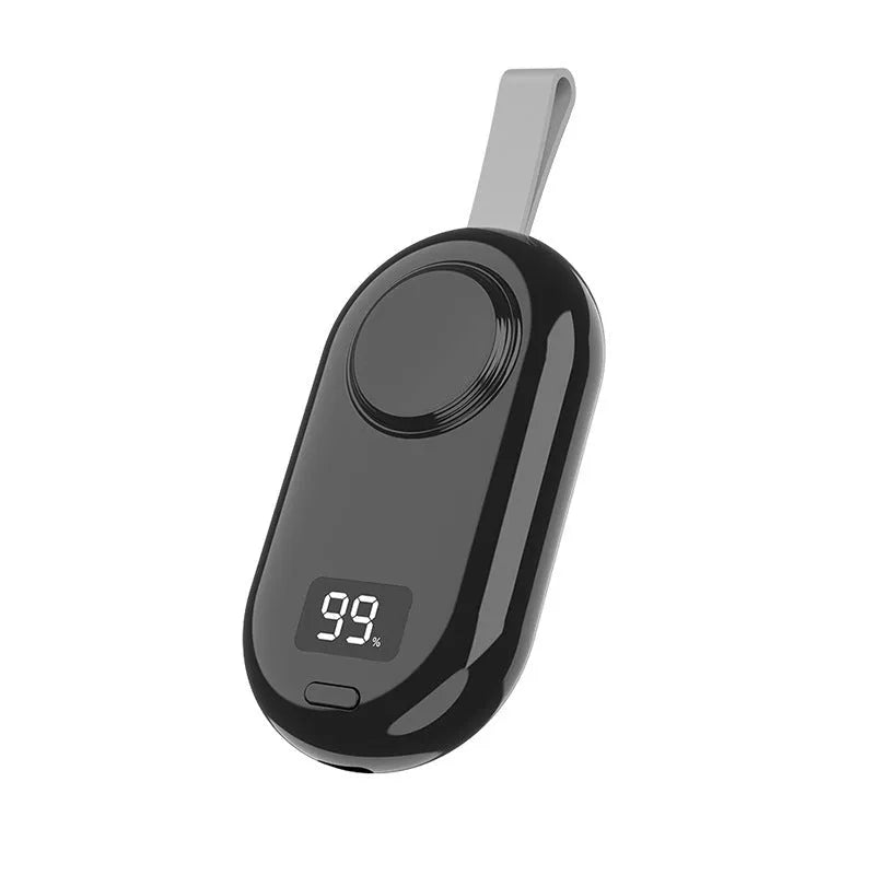 Portable wireless power bank for V5 smartwatch in black with Type-C cable