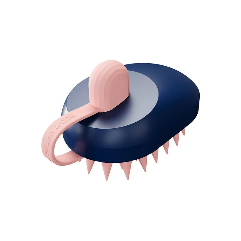 Silicone pet bath brush with massage bristles for dog and cat grooming in shower