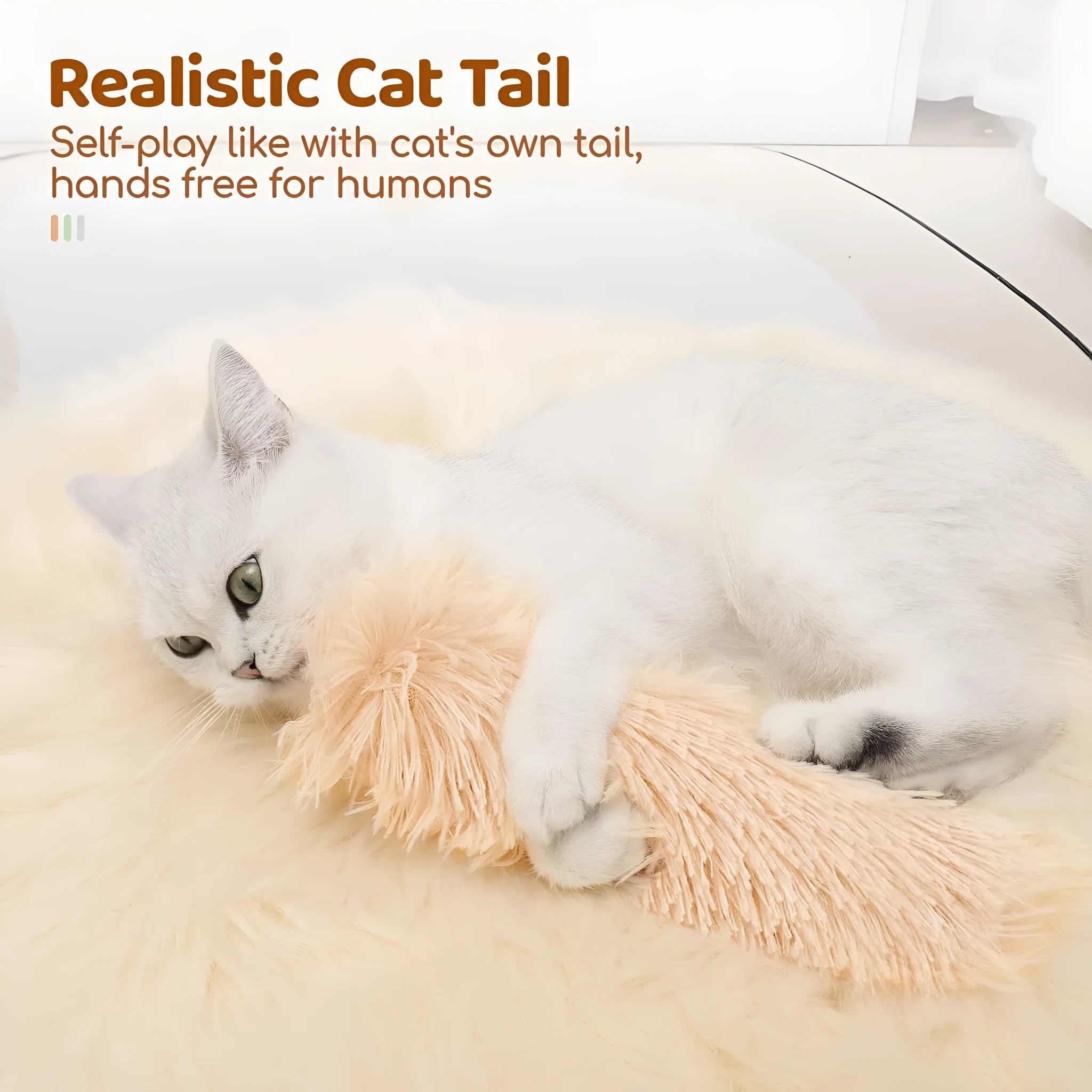 Soft plush cat toy pillow in blue, green, pink, or white, measuring 27cm by 10cm.