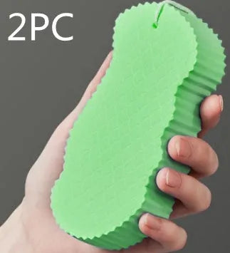 3D fish scale pattern bath sponge in white, grey, pink, or light blue colours for gentle body exfoliation
