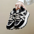 Women's platform casual shoes in artificial PU with lace-up front and round toe design