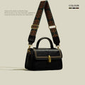 Retro textured women's messenger bag in PU leather with multiple internal pockets and shoulder strap