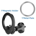 Black magnetic car phone holder with O-ring bracket for mounting phones up to 6.8 inches in vehicles