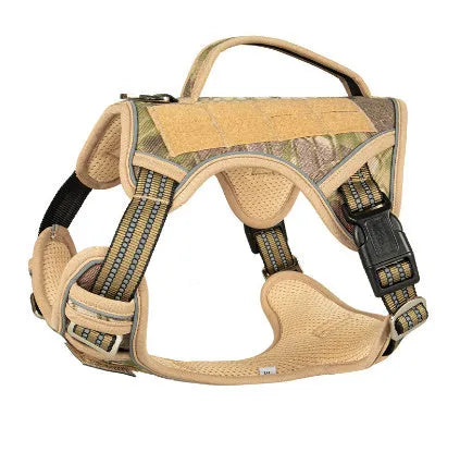 Working dog tactical chest strap in Oxford cloth with adjustable sizing for search and rescue patrol operations