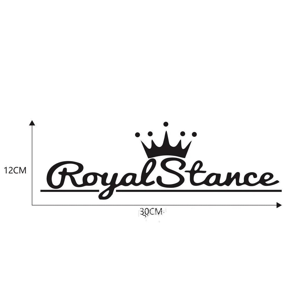 Reflective crown design vinyl car sticker in black, white or colour, measuring 30cm by 12cm.