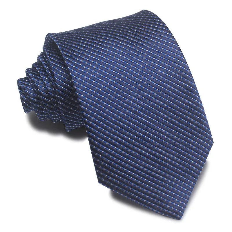 8cm wide polyester jacquard tie with striped pattern in arrow shape for business wear