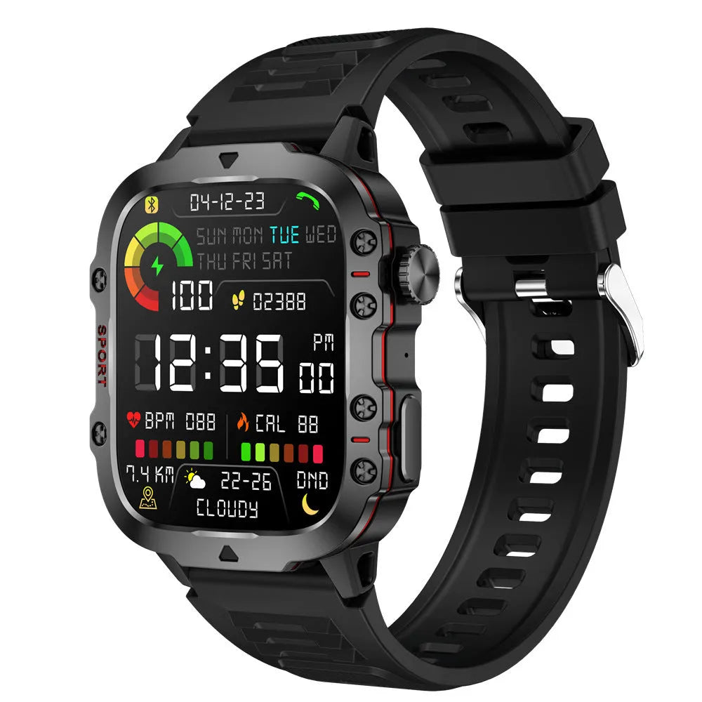 QX11 Smart Bluetooth Watch with touch screen displaying heart rate data on zinc alloy case