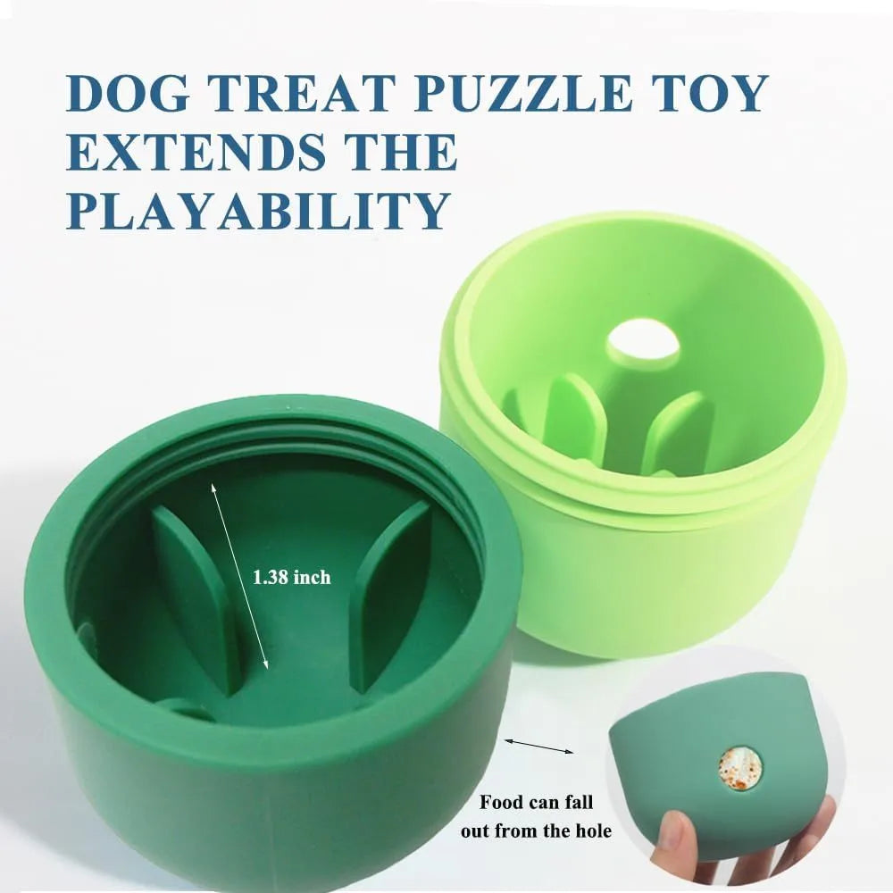 Dog treat puzzle ball 8x11cm in food grade silicone with detachable design
