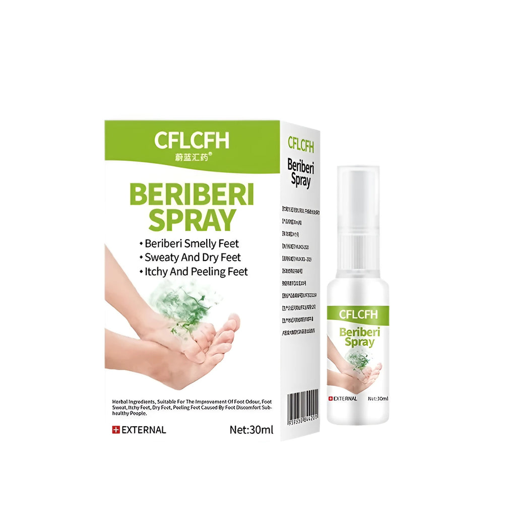 30ml plastic spray bottle of English foot odour spray for athlete's foot treatment and shoe freshness