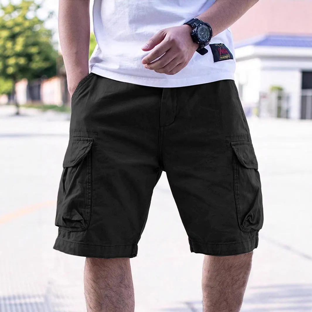 Men's cotton blend workwear shorts in loose fit with micro-elastic fabric available in multiple colours