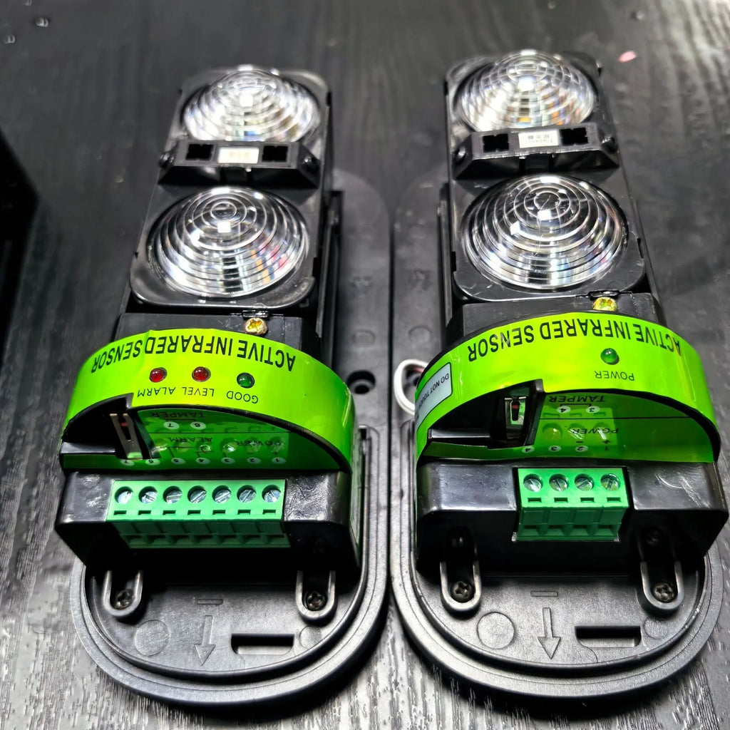 Black infrared anti-theft alarm detector with 2-beam technology for perimeter security systems
