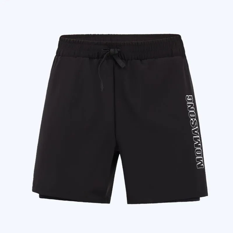 Men's white long-sleeved swim top and matching trunks set for sun protection water sports