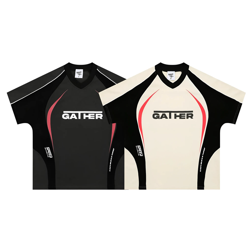 Men's loose fit T-shirt with printed letters design in black or apricot colour options
