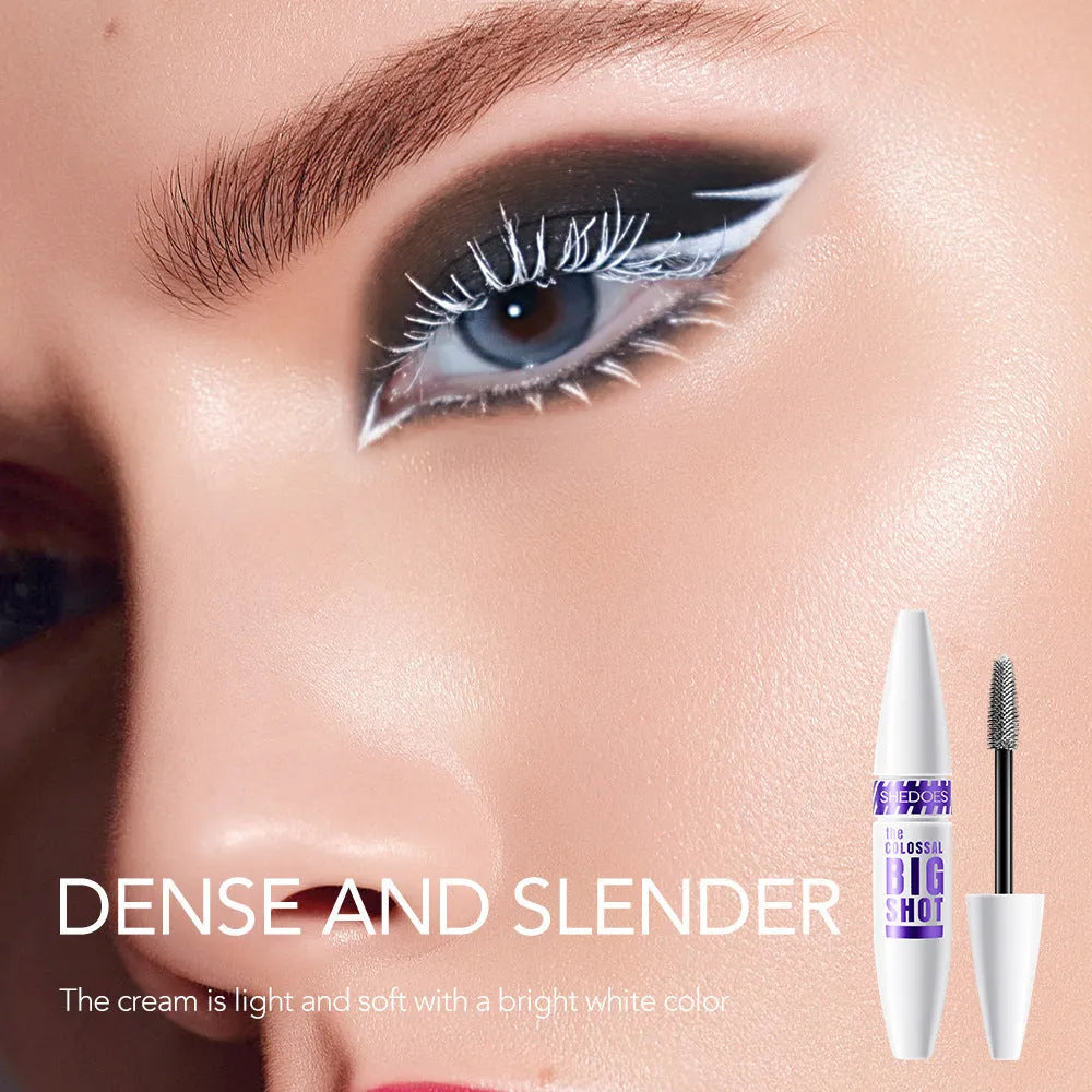 White waterproof mascara tube with 10ML capacity for lash shaping and curling