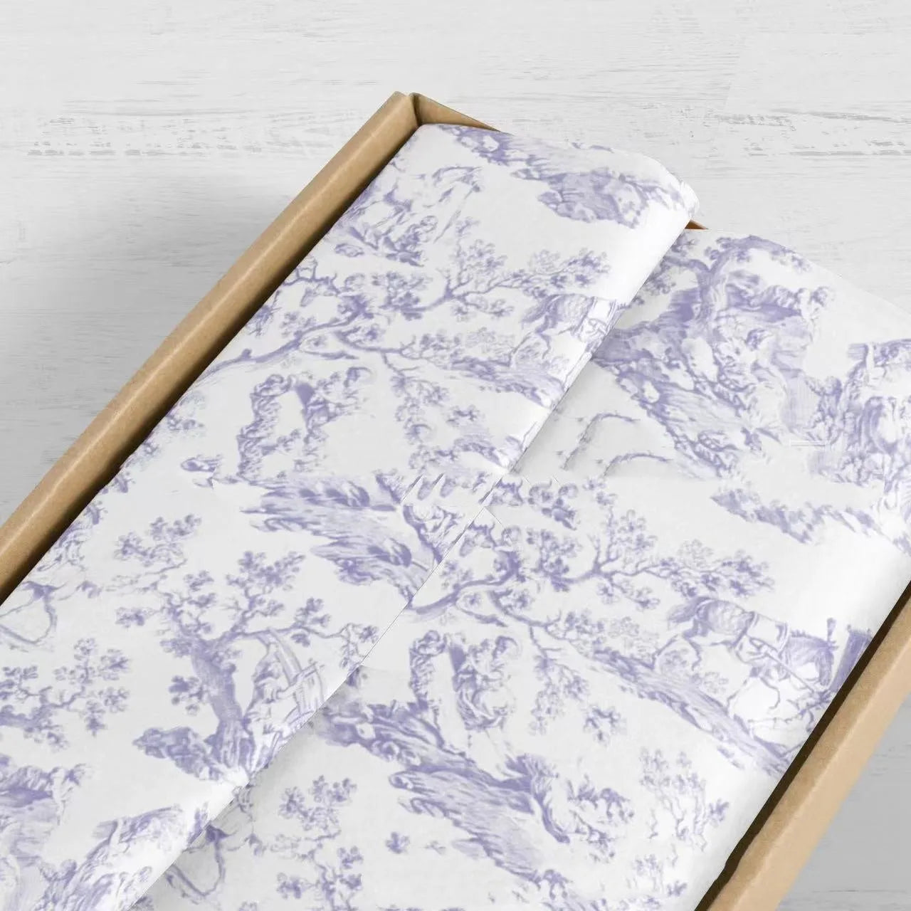 French romance style retro floral tissue paper sheet 50x70cm in pink purple colour