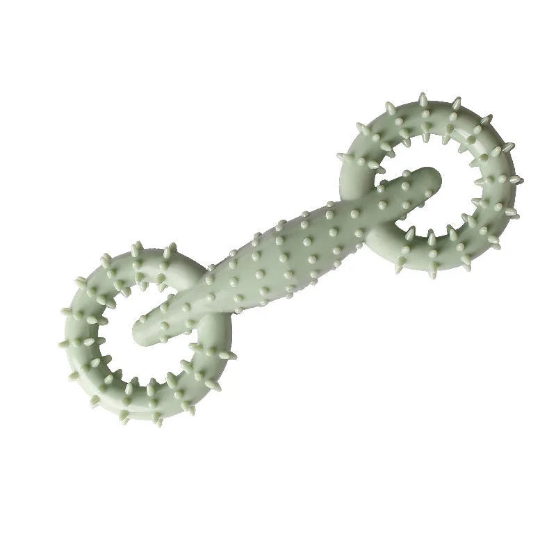 Blue TPR dog chew toy ring for puppy teething, 16cm diameter