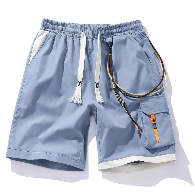 Men's plus size bamboo fibre sports shorts in loose cropped fit with elastic waist
