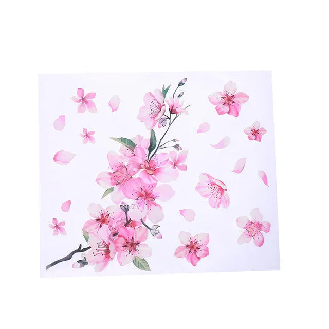 Cherry blossom pattern car stickers in two sizes: 11cm x 10cm and 25cm x 24cm