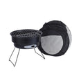 Small folding round ice stove with grill mesh, barbecue grill, furnace legs, and carbon clip components