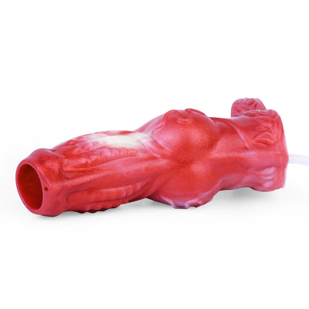 Silicone adult toy with manual water spray syringe and airbag components in size M and L options.