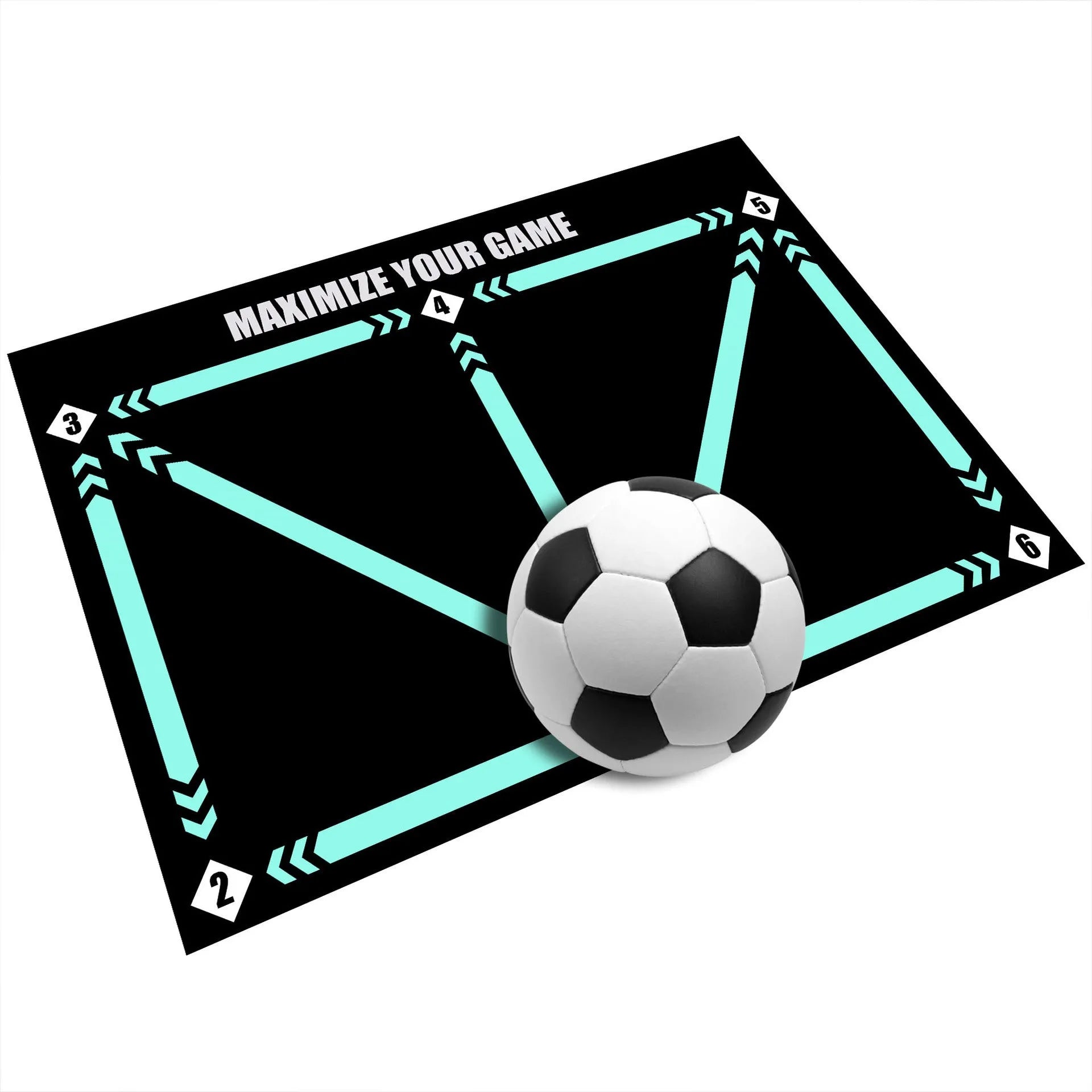 Black 60x90cm non-slip football training mat on grass