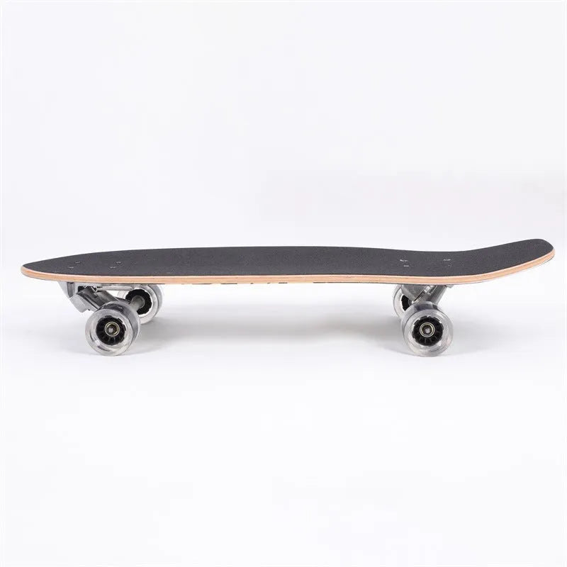 White wooden street scooter with 31-inch maple deck for unisex urban transport