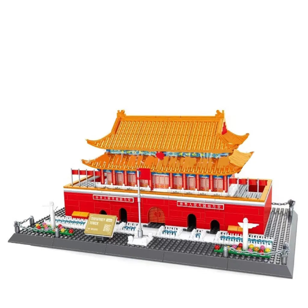 Wange ABS plastic small particle building blocks set with international architecture models