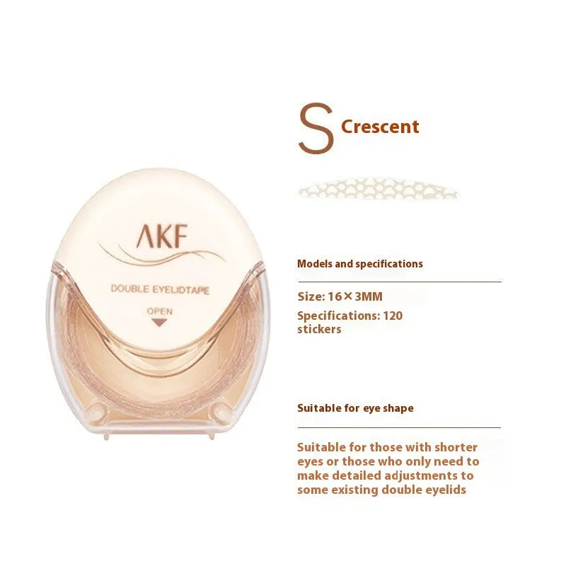 Roll of invisible lace double eyelid stickers in choice of Crescent or Olive styles, 120 count.