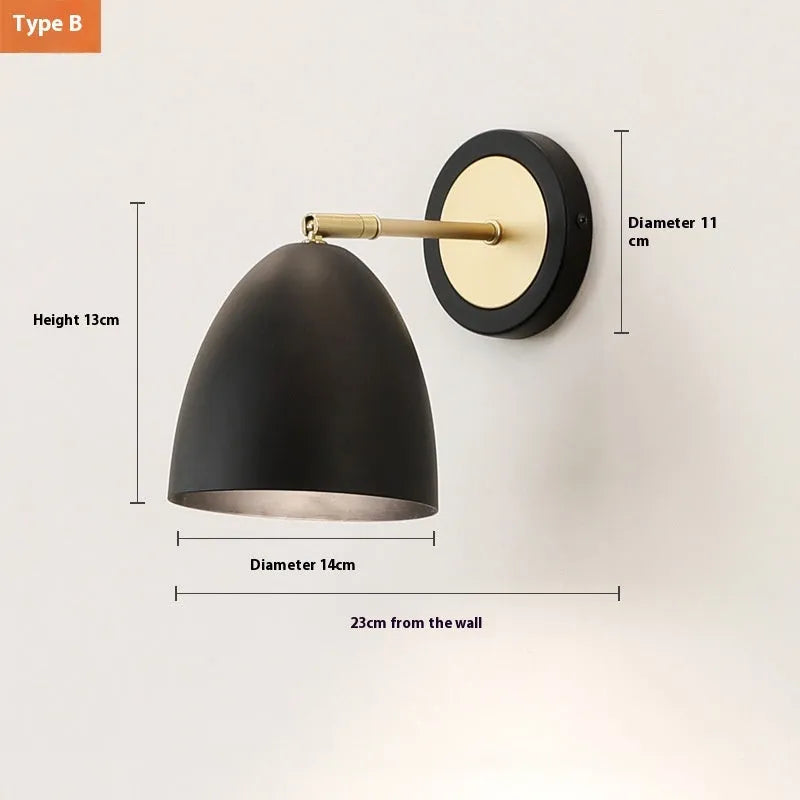 Nordic style iron wall lamp with multiple light colour options including tricolor, warm white, and white light