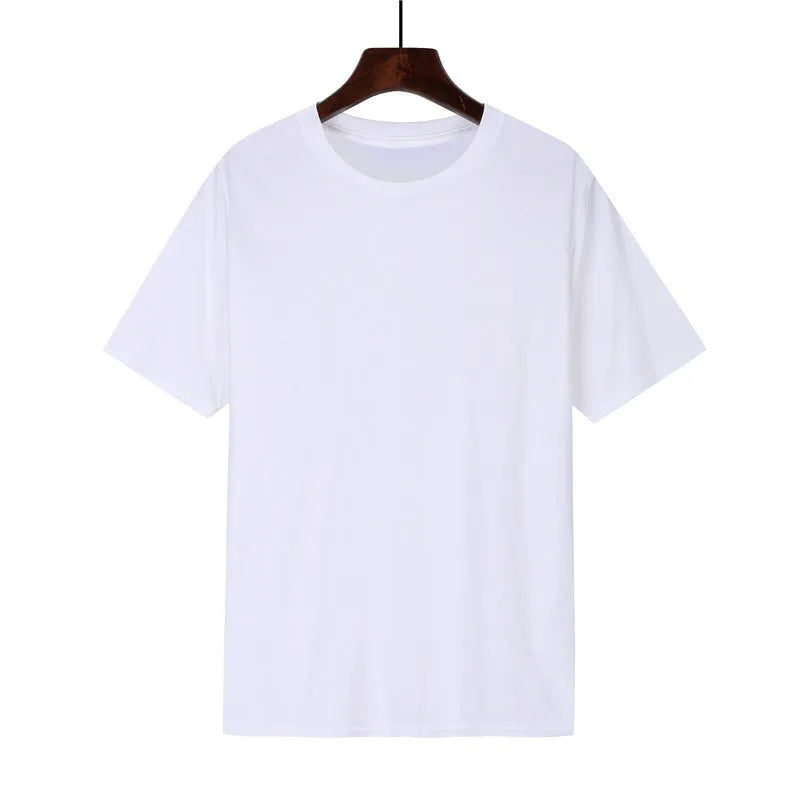 Men's loose fit cotton t-shirt in multiple colours showing printed design detail