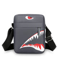 Men's small Oxford cloth crossbody bag with animal print pattern and adjustable shoulder strap