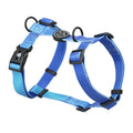 Gradient colour dog chest strap harness in four design options with secure chest and back fastening