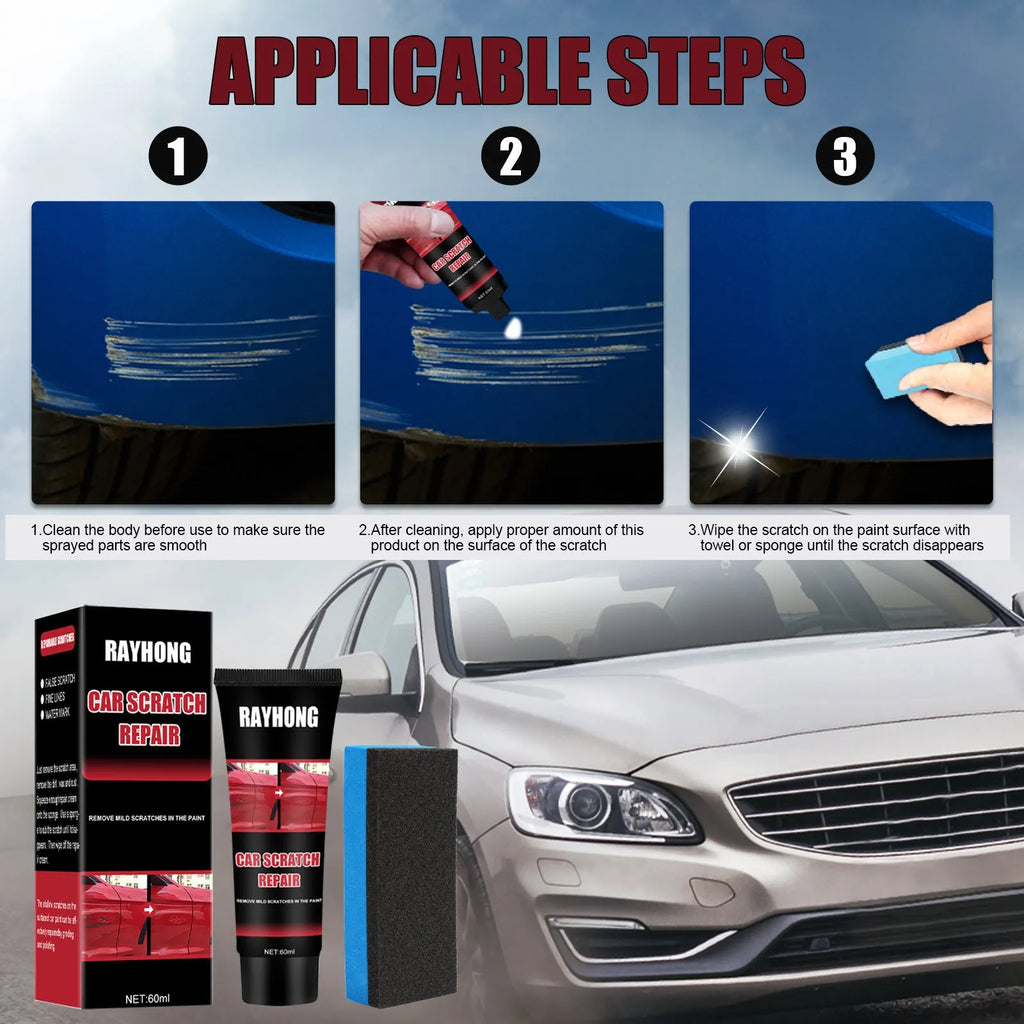 60ml car scratch repair wax container with applicator for paint surface maintenance