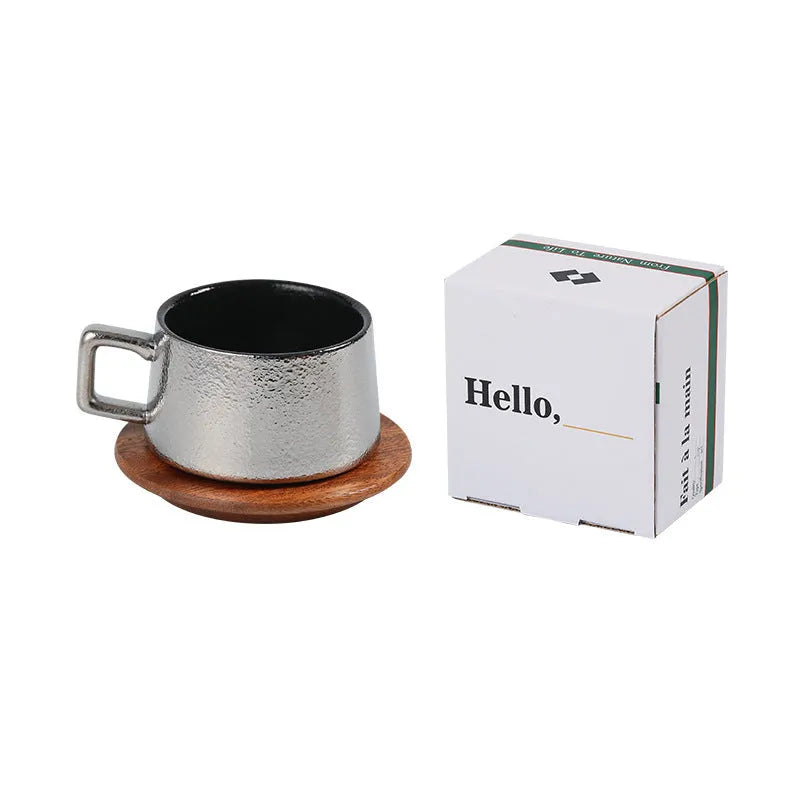 Office gift tumbler coffee cup set with metallic gift box and 250ml capacity