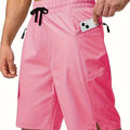 Men's quick-drying polyester beach shorts in straight-leg cut available in nine solid colours
