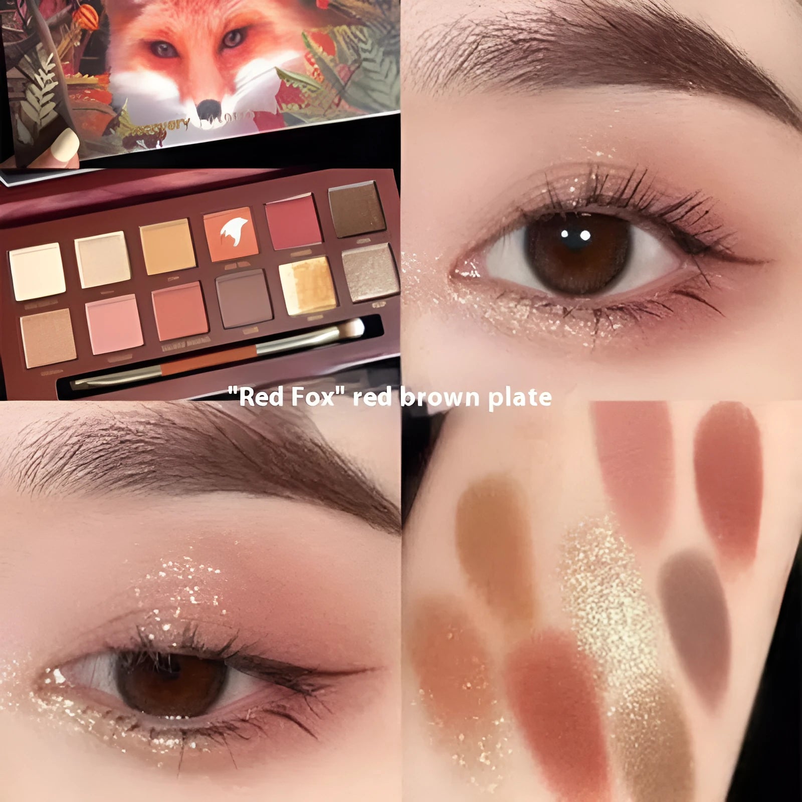 Twelve-colour animal themed eye shadow palette with matte and shimmer shades
