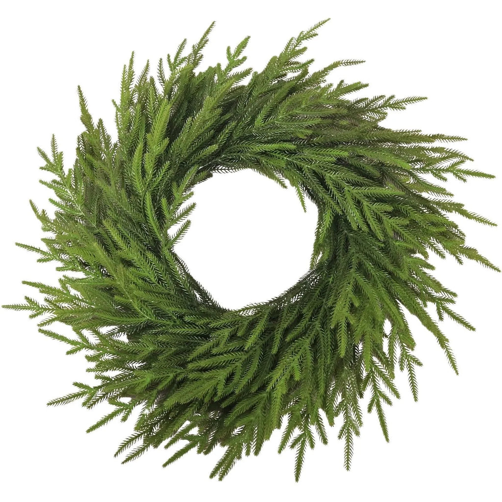 PE Feel plastic front door garland with American country style decoration in various leaf counts