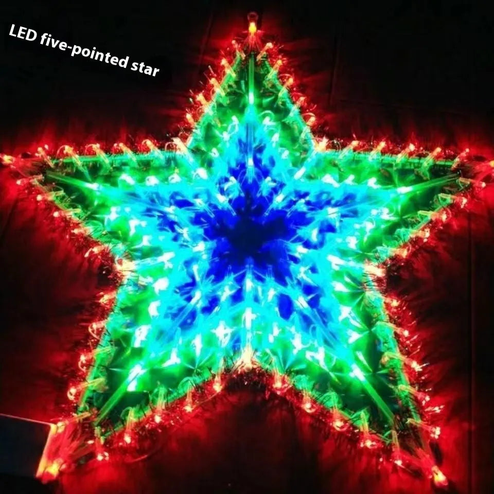 Christmas outdoor string lights with peacock, love, sunflower and star shapes